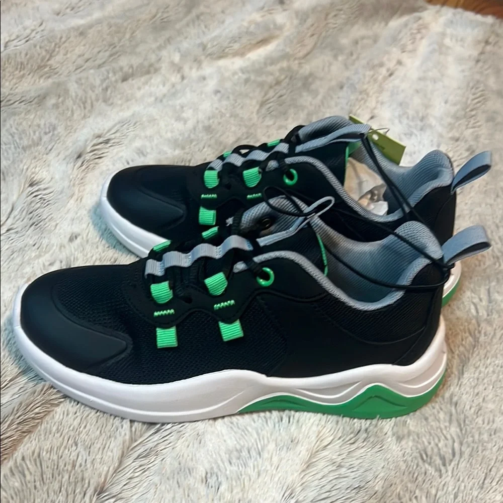 All in Motion Black and Green Sneakers for Active Lifestyle